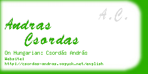 andras csordas business card